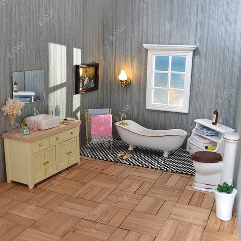 iLAND Varnished Dollhouse Flooring, 1:12 Scale Bamboo Floor Boards, Buy 2 at Half Cost! (48pcs Rectangular)