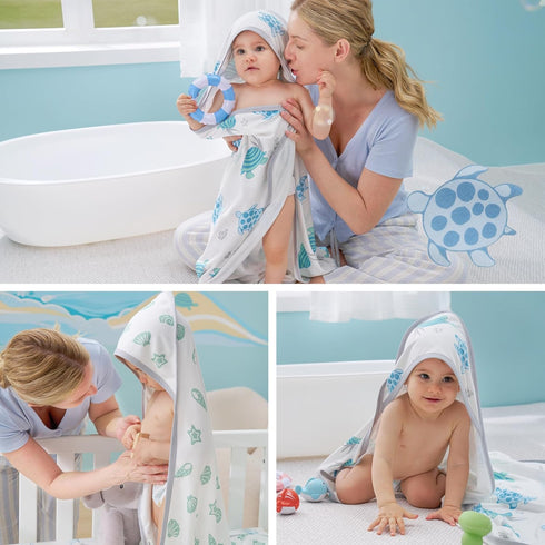 Momcozy Set Baby Towel with Hooded-Original Design Baby Towel -Soft & Absorbent- Shower Gifts or Bath Essential