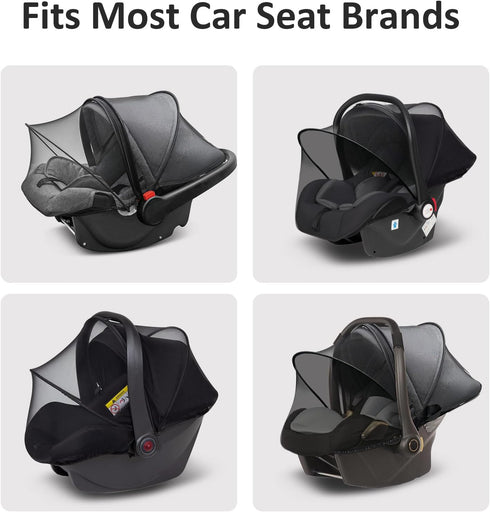 Cheermomo 2-Way Car Seat Canopy, Baby Car Seat Cover, Mosquito Net with Zipper - Breathable Mesh Infant Bug Net