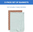 100% 30x40 Inches (Pack 2), Delta Children Organic Jersey Cotton Baby Receiving Blankets for Girls and Boys - GOTS