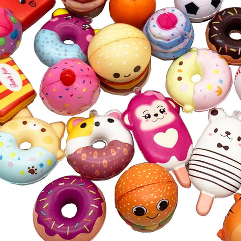 30 Pack Squishies Sets, Slow Rising Kawaii Cute (1pc Jumbo + 29pcs Medium/Mini Size) Random Cake Bread Panda Bun
