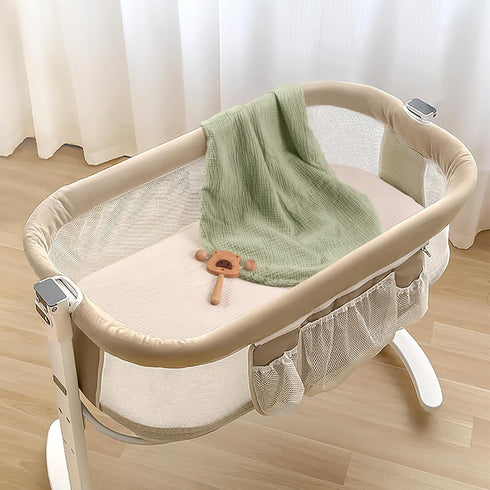 lulumoon Baby Bassinet Sheets Muslin: Cotton Bedside Bassinet Sheets Floral for Girls - Fitted for Bedside Sleeper