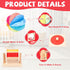 Montessori Baby Toys Play Kit, Mirror Peekaboo Knob Puzzle, Spinning Drum and Rainbow Fabric Ball Kit for 6-12 Months