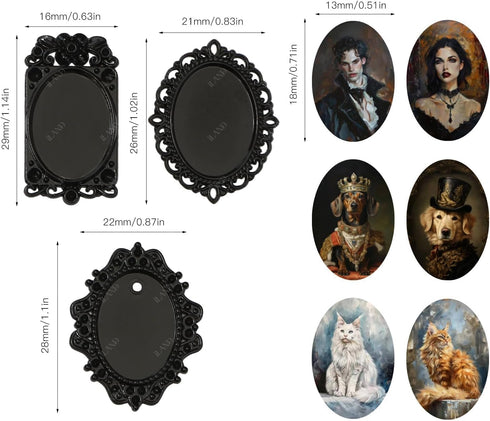 1/12 7pcs 14 Set iLAND Scale Accessories of Tiny Frames with Miniature Pictures for Dollhouse Miniatures Dcor Also Elf