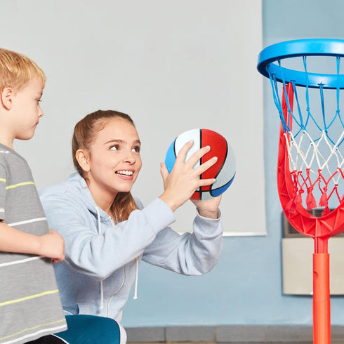 Vinsot 6 Pack Mini Basketballs with Pump - Red, White and Blue Mini Basketball Set for Indoor, Outdoor, Pool Parties