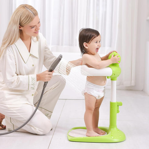 Laigoldana 6-36 Baby Shower Stand, Toddler Bath Standing Support with Anti-Slip Base and Shower Holder, Adjustable