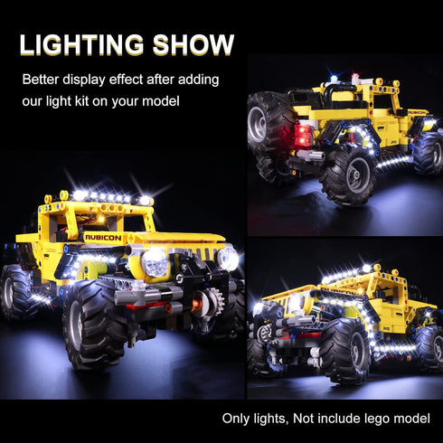 LED Light Kit for Lego Jeep Wrangler 42122, Compatible Lighting for Jeep Wrangler - Without Model (Remote Control