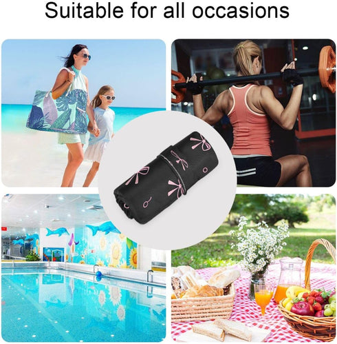 Haskirky 2 Pink Bows Black Pcs Cloth Diaper Wet Dry Bags,Waterproof and Washable Bag for Travel Reusable Wet Bag