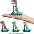 DINOBROS Dinosaur Scooter Toys - Pull Back Cars Mini Finger Kick Scooters, Dino Gift Sets for Kids 4-Pack