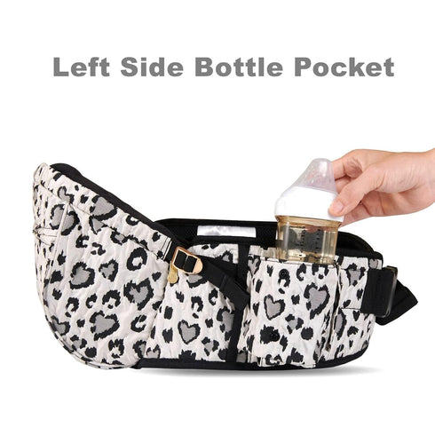 45lbs,Leopard Sunveno Baby Carrier with Hip Seat,Ergonomic Baby Hip Carrier,Front-Facing Baby Holder,Anti-Slip Seat