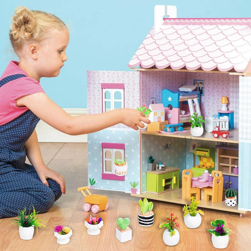 26Pcs Miniature Potted Plants, Mini Artificial Plants, 1:12 Scale Dollhouse Accessories for Decoration
