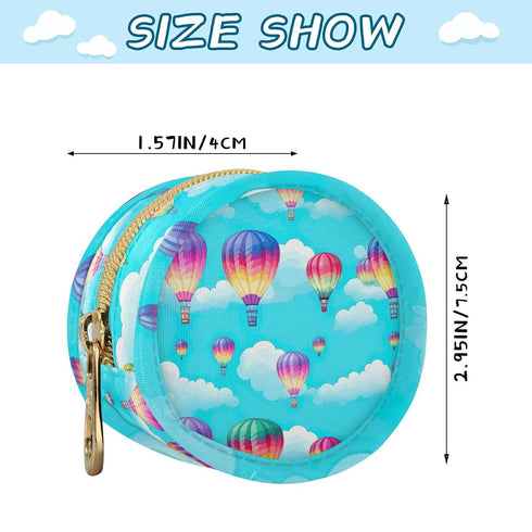 YETTASBIN Hot Air Balloon Portable Pacifier Holder Case with Metal Hook Buckle & Zipper for Diaper Bag and Stroller