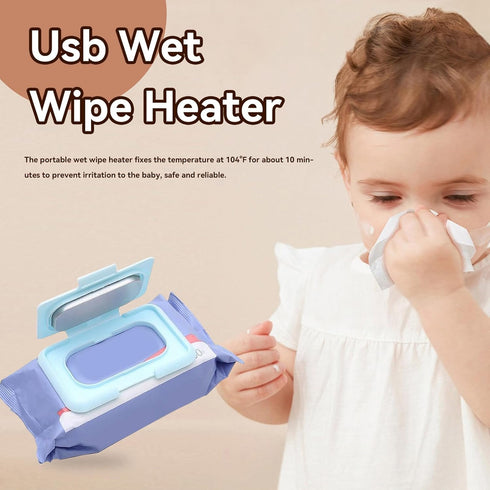 Jwthee Baby Wipe Warmer, Constant Temperature Evenly Heating Portable USB Wet Wipe Heater for Babies Portable Wipe