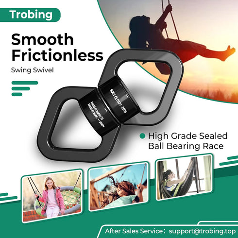 Trobing Swing Swivel - 30KN Rotational Safety Device, 360° Rotator for Aerial Yoga, Hammock, Swing, Rock Climbing