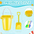24 Pcs 7.5 Inch Beach Buckets and Shovels, Large Plastic Sand Pails for Boys and Girls Beach Toys Summer Party Favors