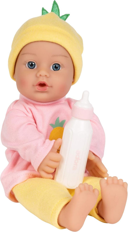 ADORA 11" Soft Cuddly Baby Doll - Blue Eyes, Blonde Hair, Bottle, Beanie, Pink/Yellow - Amazon Exclusive