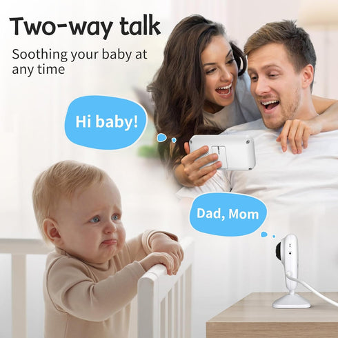 Video Baby Monitor with Camera No WiFi, 1200ft Long Range, 2.8" Display, Auto Night Vision, 5 Lullabies