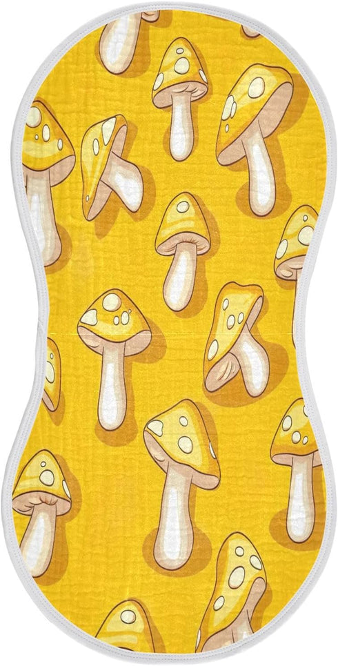 YEGAME Muslin Baby Burp Cloths Set of 1 - Mushroom Super Absorbent Cotton