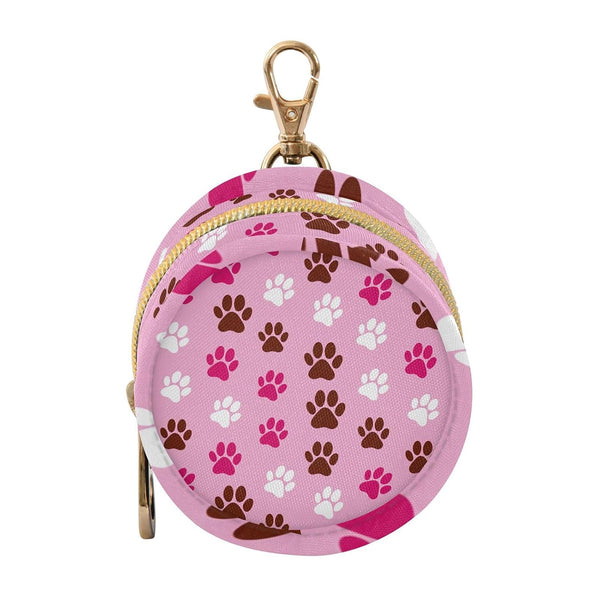 Cat Paw Prints Round Pacifier Storage Case with Zipper, Portable Pacifier Case