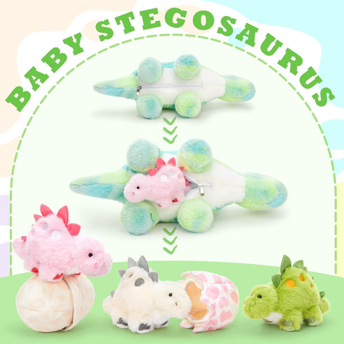 Plushies,Mommy Dinosaurs,3 2 Dinosaur Stuffed Animal,Dinosaur Plush Toys for Girls,Cute Dino Baby & Eggs Gifts Kids