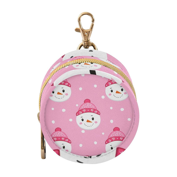 Snowmen Round Pacifier Storage Case with Zipper, Portable Pacifier Case for Travel,