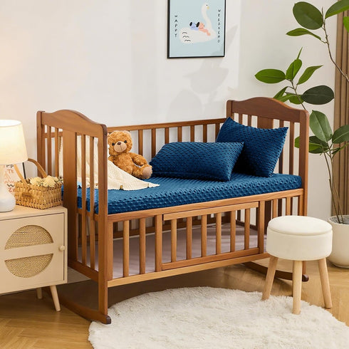 Pack 26 38 Inch Entisn N Play Sheets Fitted, x Minky Dot Mini Crib Sheet for Boys, Soft and Warm Fleece Nursery Bedding