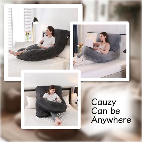 ALLOPERA 57 Inch Pregnancy Pillow, Full Body Maternity Pillow with Removable Washable Cover - Sleep Support for Legs
