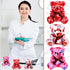 18 Pcs Nurse Week Appreciation Gifts, Mini Plush Bears 4 Inch, Stuffed Animals with Syringe Stethoscope Pattern