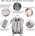 ZOUNICH Multifunction Waterproof Diaper Bag Backpack, Stylish Nappy Travel Bag with Changing Mat, Gray