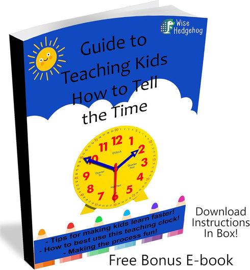 Kids Telling Time Practice Learning Clock, 4 Inch Teaching Handheld Analog Clock for School Classrooms and Homeschool
