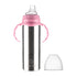 3-in-1 (8 oz Stainless Steel Sippy Cups for Toddlers | Non-Toxic Insulated Stainless Steel Baby Bottle | Straw Cup