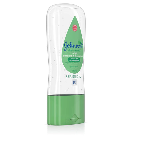 6.5 oz Johnson's Baby Oil Gel with Aloe Vera & Vitamin E, Hypoallergenic Baby Skin Care, fl.
