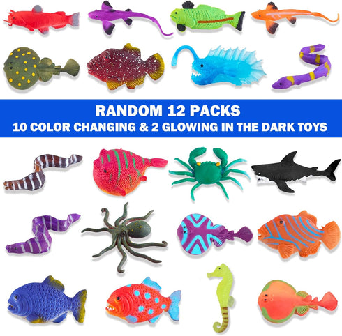 Staroud 2 Color Changing No Hole Bath Toys for Kids Toddlers, Color Change Water Table Bathtub Toys Sea Creatures