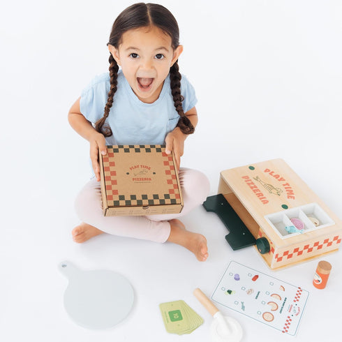 Set, 38-Piece (38 Set, 3+ Pearhead Wooden Pizzeria Montessori Pretend Play Food Play Kitchen Accessories, Pcs) Toy