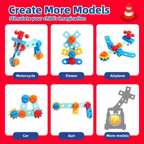 Set 33 3 Set Toddler Tool - PCS Wooden Kids Tools with Firetruck-Shaped Box / Bench, Montessori Educational Pretend