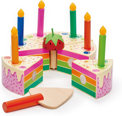 Tender Leaf Toys - Rainbow Birthday Cake Pretend Play Food Toy with