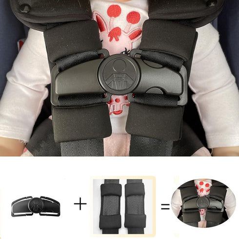 Set-Black) Universal Child Car Seat Chest Harness Clip Universal Safer Belt Clip Buckle Lock Stroller Chest Clip
