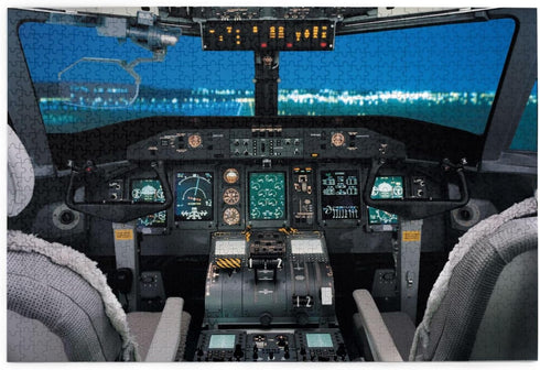 1000 Pieces Airplane Cockpit View Jigsaw Puzzle,Fun Educational Toy for Kids Ages