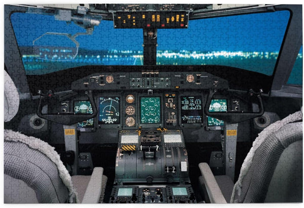 1000 Pieces Airplane Cockpit View Jigsaw Puzzle,Fun Educational Toy for Kids Ages