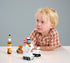 Tender Leaf Toys - Space Voyager Set, 7 Piece Solid Wood Space Vehicle Set with Moving Parts for Imaginative Play, Age
