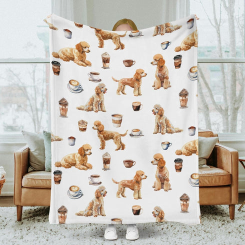 SqtmuHLuo 60x80inch Baby Blanket for Boys Girls Poodle Flannel Baby Swaddle Blankets Dog Crib Stroller Nursery