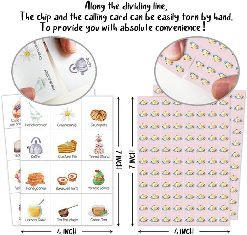 Tea Party Bingo Game - 24 Players Bingo for Teenagers, School Party, Birthday, and Garden Tea Bridal Party