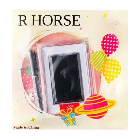 R HORSE Baby Announcement Sign with Ink Pad and Marker Pen Pink Strawberry Hello World Wooden Keepsake for Newborn