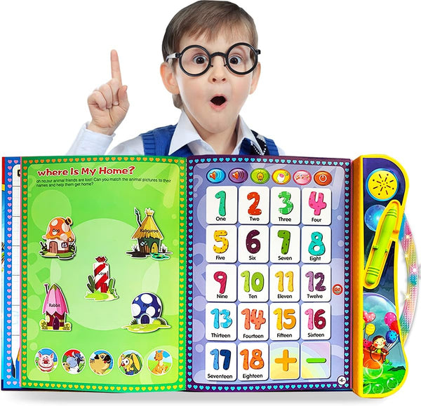 ABC Sound Books - Interactive Electronic Learning Books for Toddlers with Alphabet, Numbers, Animals, Music, Games
