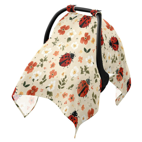 Mazeann Kawaii Red Ladybug Car Seat Cover Baby Breathable Soft Infant Carseat Covers