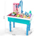 SmartChef Set Set Play Kitchen Sink Toys, Blue Electric Dishwasher Playing Toy with Running Water, Play Food