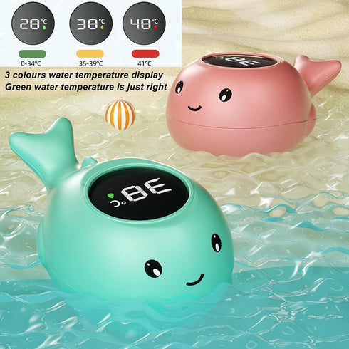 Hilitand Whale Bath Temperature Tester Digital Baby Bath Thermometer Infant Bath Temperature Monitor for Infant
