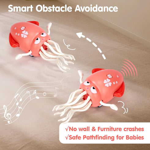 Tummy 1 hahaland Time Toys, Dancing Squid Toy Musical Moving Crawling Baby Toys Developmental Funny Gifts for Babies