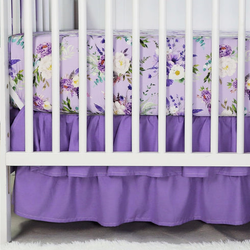 Set Set 4 Set Crib Bedding for Girls, Purple Baby Crib Bedding Piece, Baby Girl Nursery Bedding Including Comforter