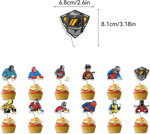 Electric Welding Party Decorations - Birthday Supplies with Banner, Cake Topper, Cupcake Toppers, Balloons